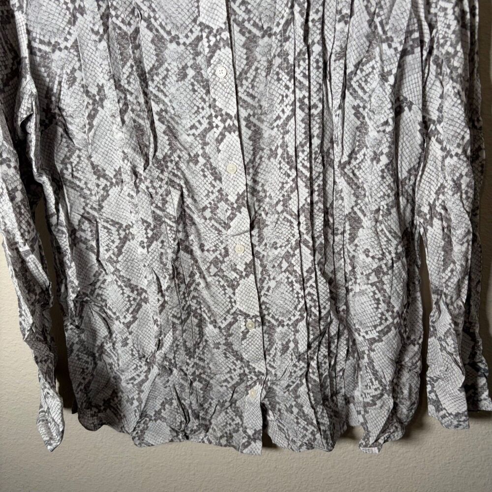 Talbots Shirt Women's Large Snake Printed Button Up Long Sleeve Printed - Picture 4 of 8
